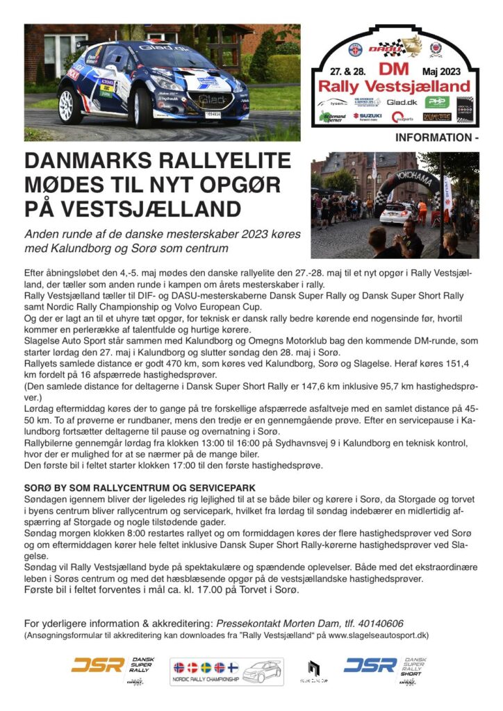 Danmarks rallyelite mødes til nyt opgør på Vestsjælland 1 PRM 05.05.23